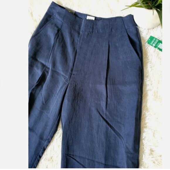 GAP SoftSuit High Rise Wide Leg Tencel Pants Navy Blue Size 00 #404698 RT$90 NEW - Picture 8 of 10